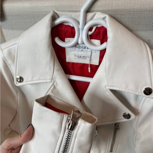 New! Noize Faux Leather Moto Jacket – White – Women’s Size S - Picture 7 of 10